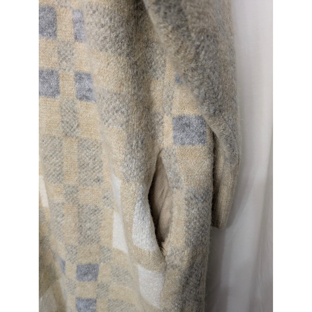 A New Day Women's XL Long Plaid Cardigan Sweater Cream Gray Open Front NWT - Picture 6 of 8